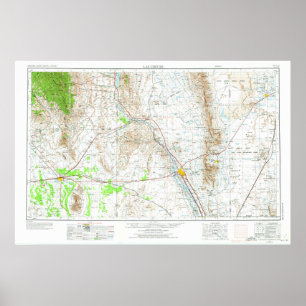 Póster Mapa de Topo de Las Cruces 1957