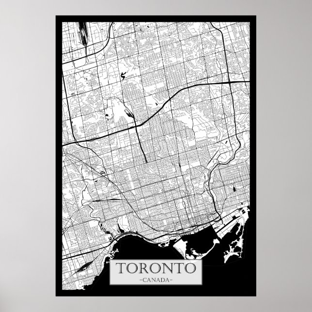 Póster Mapa de Toronto Canadá (Frente)