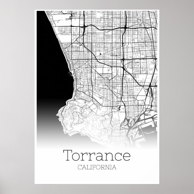 Póster Mapa de Torrance - California - Poster de Mapa de  (Frente)
