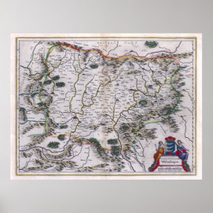 Póster Mapa de Transilvania de 1647