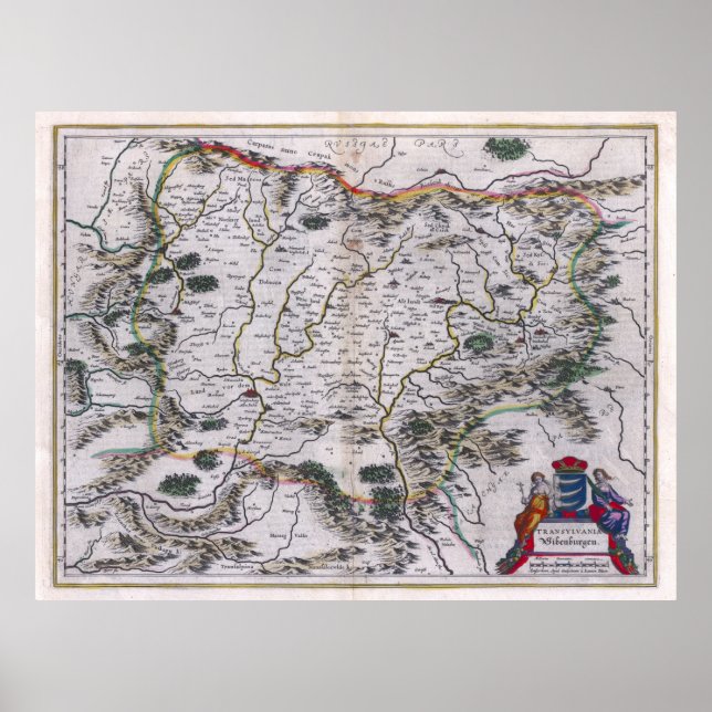 Póster Mapa de Transilvania de 1647 (Frente)