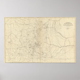 Póster Mapa de triangulación de Colorado