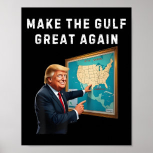 Póster Mapa de Trump bienvenido al Golfo de Estados Unido