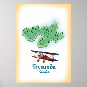 Póster Mapa de Trysunda Suecia