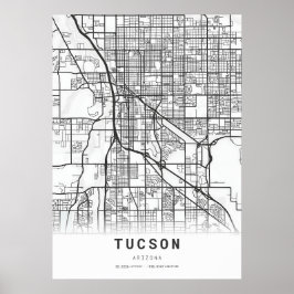 Póster Mapa de Tucson