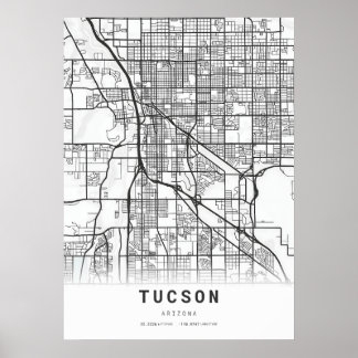 Póster Mapa de Tucson