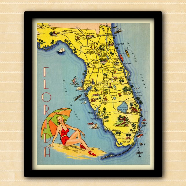 Póster Mapa de turismo de la vieja Florida de 1947 (Subido por el creador)