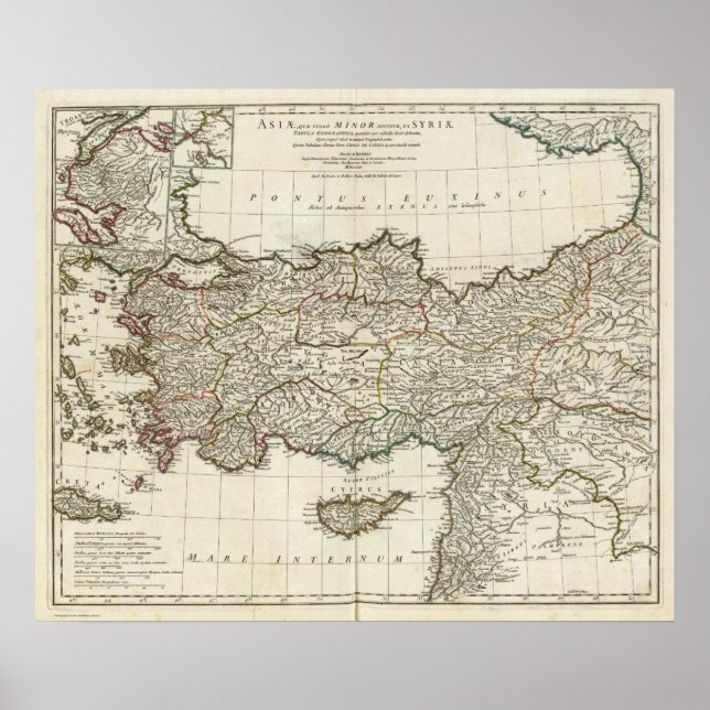 Póster Mapa de Turquía (Frente)