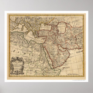 Póster Mapa de Turquía Persia Arabia - 1721