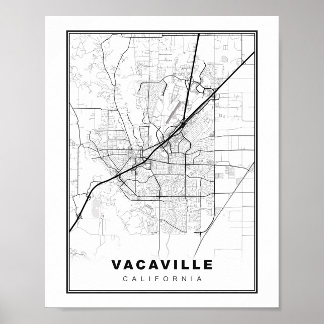 Póster Mapa de Vacaville (Frente)