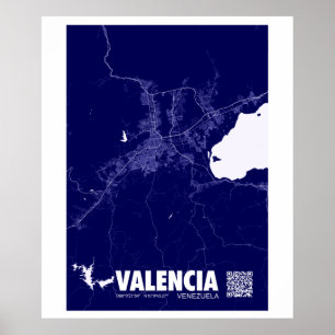 Póster Mapa de Valencia - Venezuela Travel City Map