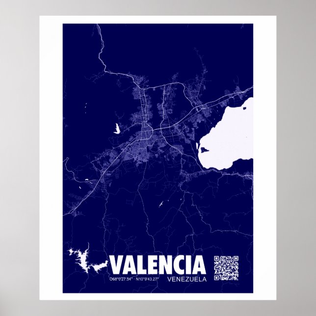 Póster Mapa de Valencia - Venezuela Travel City Map (Frente)