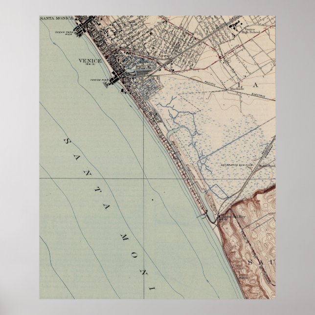 Póster Mapa de Venecia Beach California (1923) (Frente)
