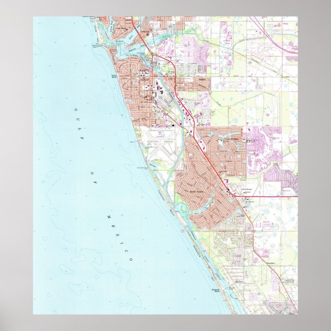 Póster Mapa de Venecia Florida (1973) (Frente)