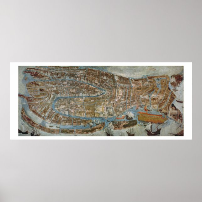 Póster Mapa de Venecia, primera mitad del siglo XVII (pan (Frente)