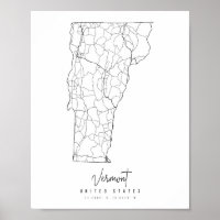 Mapa de Vermont Minimal Street