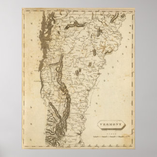 Póster Mapa de Vermont por Arrowsmith