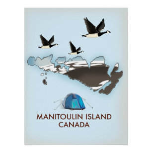 Póster Mapa de viaje a la isla Bathurst Canadá