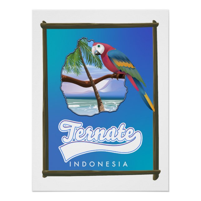 Póster Mapa de viaje a la isla de Nias Indonesia  (Anverso)