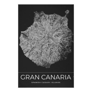 Póster Mapa de viaje antiguo de Gran Canaria