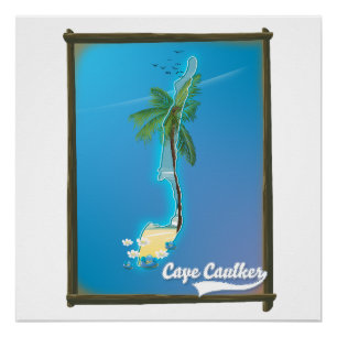 Póster Mapa de viaje de Cape Caulker
