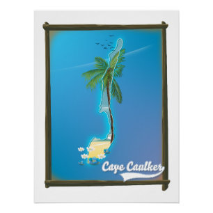 Póster Mapa de viaje de Cape Caulker