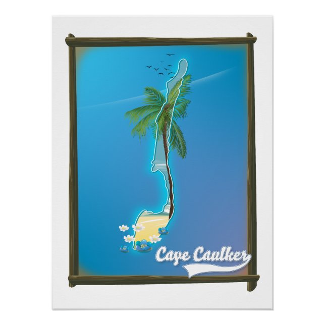 Póster Mapa de viaje de Cape Caulker (Anverso)