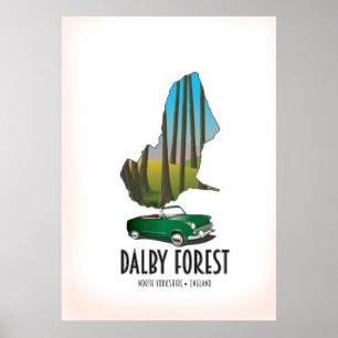 Póster Mapa de viaje de Dalby Forest North Yorkshire