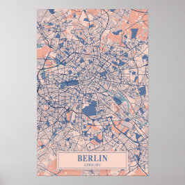 Póster Mapa de viaje de la ciudad ventosa Berlín Alemania