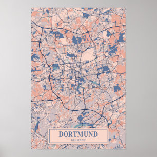 Póster Mapa de viaje de la ciudad ventosa de Dortmund Ale