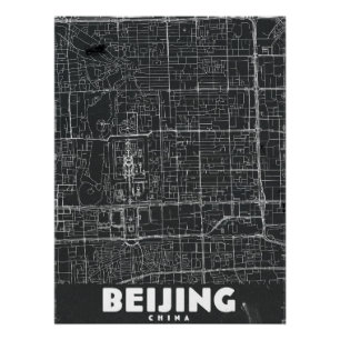 Póster Mapa de viaje vintage de Pekín China