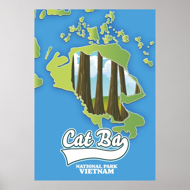 Póster mapa de viajes de cat ba national park vietnam (Frente)