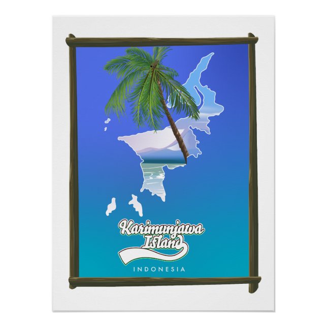 Póster Mapa de viajes de la Isla Sumba Indonesia (Anverso)