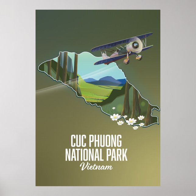 Póster Mapa de Vietnam del Parque Nacional Cuc Phuong (Frente)