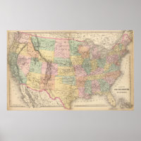 Mapa de Vinage de Estados Unidos (1873)