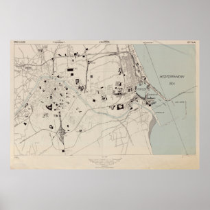 Póster Mapa de Vintage de Valencia España (1943)