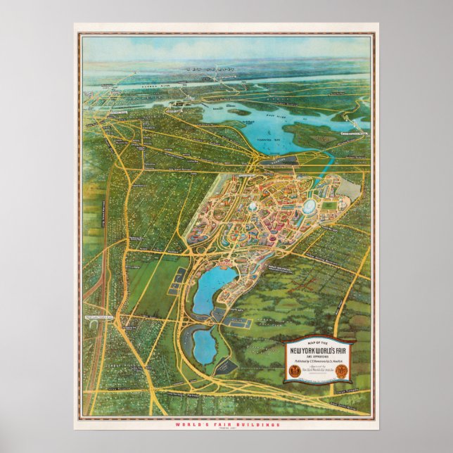 Póster Mapa De Vintage Del Poster De Nueva York (Frente)