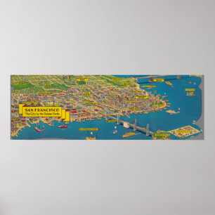 Póster Mapa De Vintage Del Poster De San Francisco