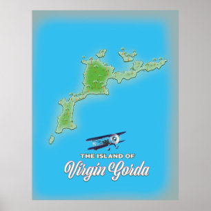 Póster Mapa de Virgin Gorda