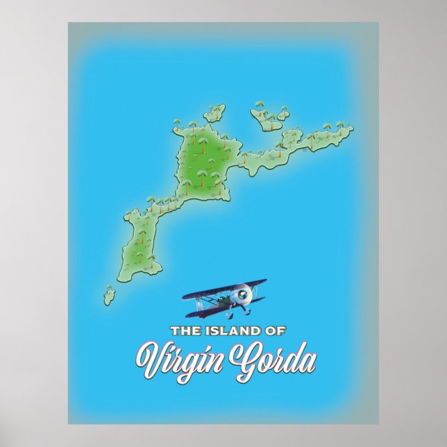 Póster Mapa de Virgin Gorda (Frente)