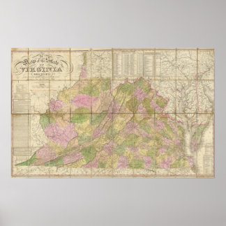 Póster Mapa de Virginia