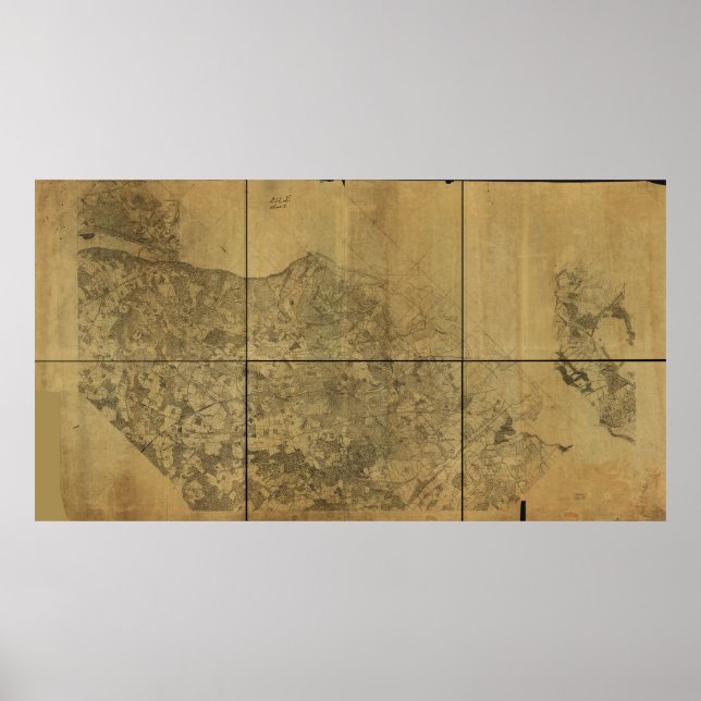 Póster Mapa de Virginia Alejandría al río Potomac 1860 (Frente)