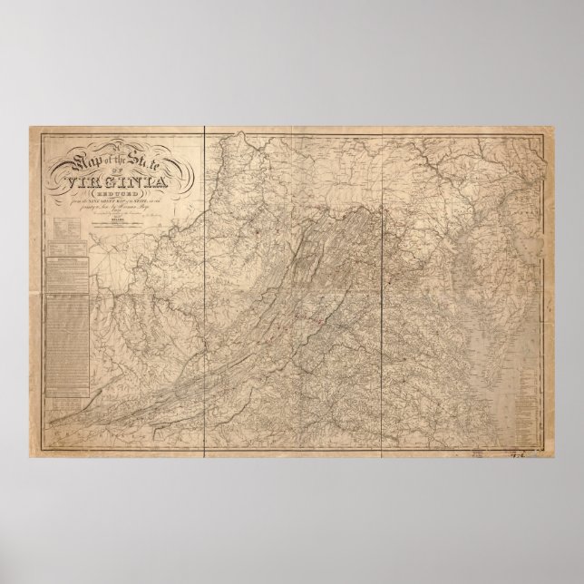 Póster Mapa de Virginia de 1859 (Frente)