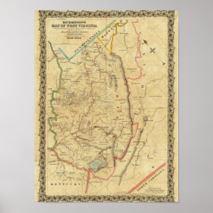 Póster Mapa de Virginia Occidental de Richardson