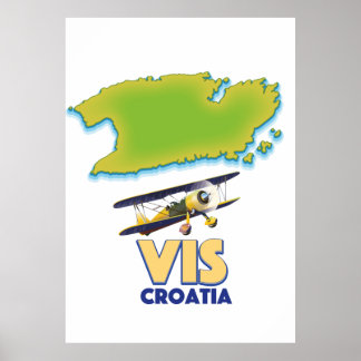 Póster Mapa de Vis Croatia