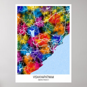 Póster Mapa de Visakhapatnam Andhra Pradesh