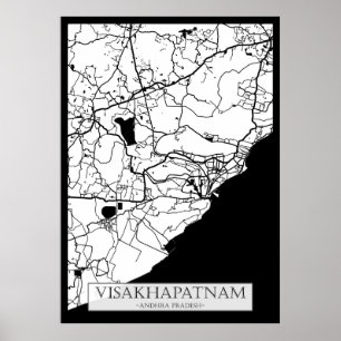 Póster Mapa de Visakhapatnam Andhra Pradesh