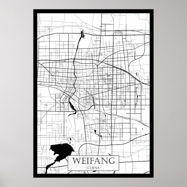 Póster Mapa de Weifang China (Frente)