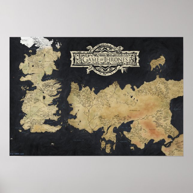 Póster Mapa de Westeros (Frente)