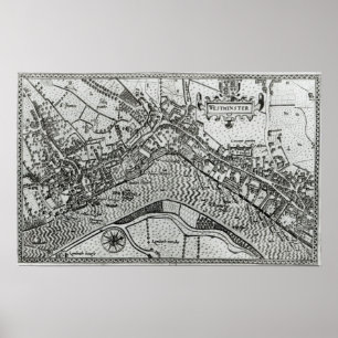 Póster Mapa de Westminster del 'espéculo Britannia